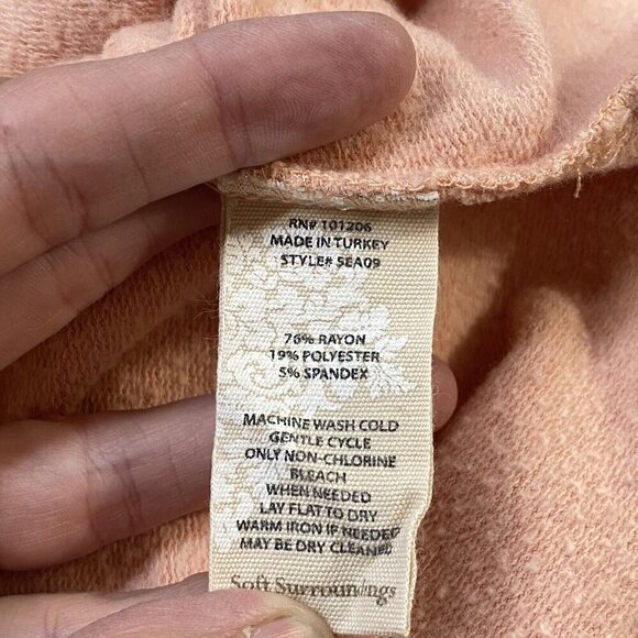 SOFT SURROUNDINGS Sweater Pullover Long Sleeve Peach 1X 7-13 - Picture 9 of 9